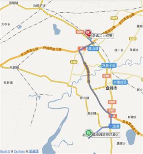 盤錦紅海灘至二力河蟹路線